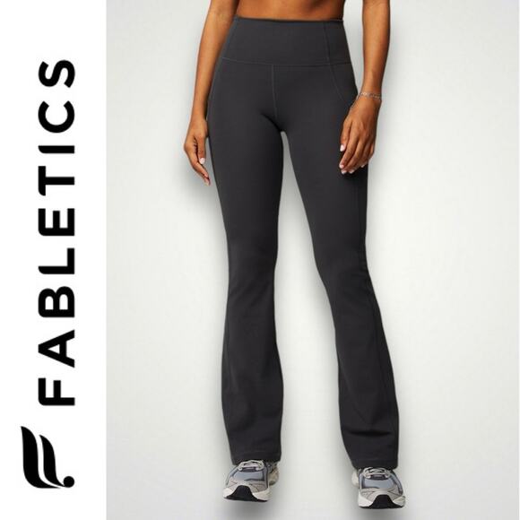Fabletics NEW Oasis PureLuxe High Waisted Pocket Kick Flare Leggings Black XL - Picture 2 of 7